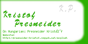 kristof presneider business card